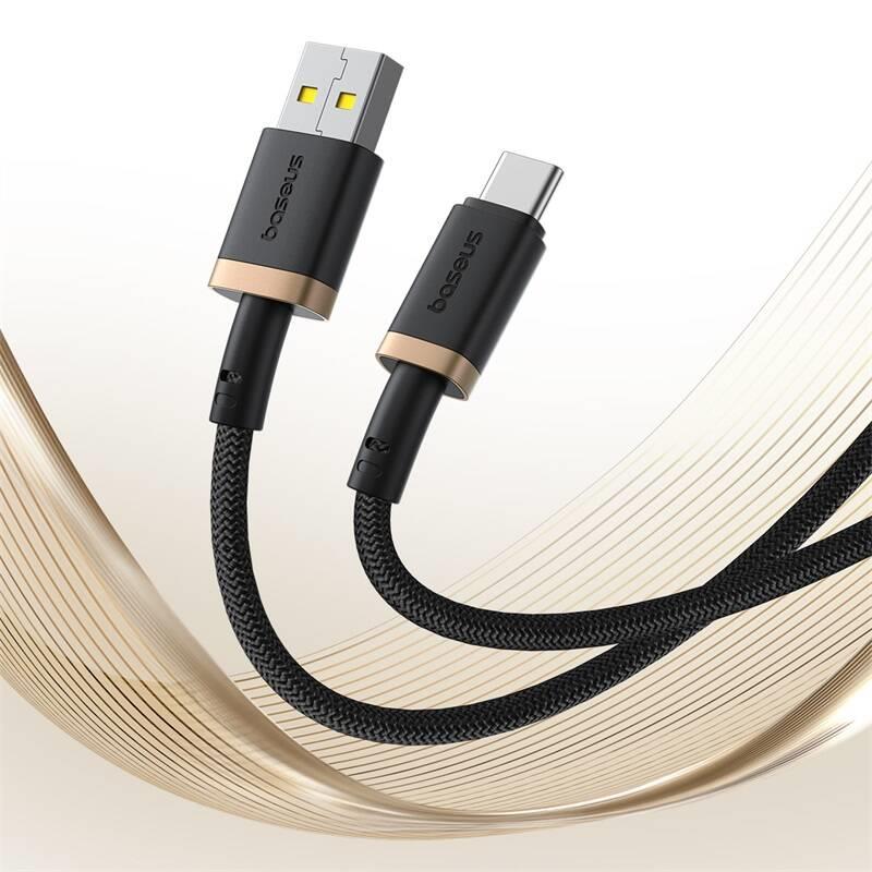 Rychlonabíjecí kabel Baseus Dura USB/USB-C 2m 60W černo zlatý