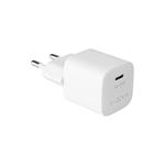 Sada mini sieťovej nabíjačky FIXED s výstupom USB-C a káblom USB-C/Lightning, podpora PD, 1,2 metra, MFI, 30 W, biela