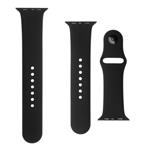 Sada pevných silikónových remienkov pre Apple Watch 42/44/45 mm, čierna