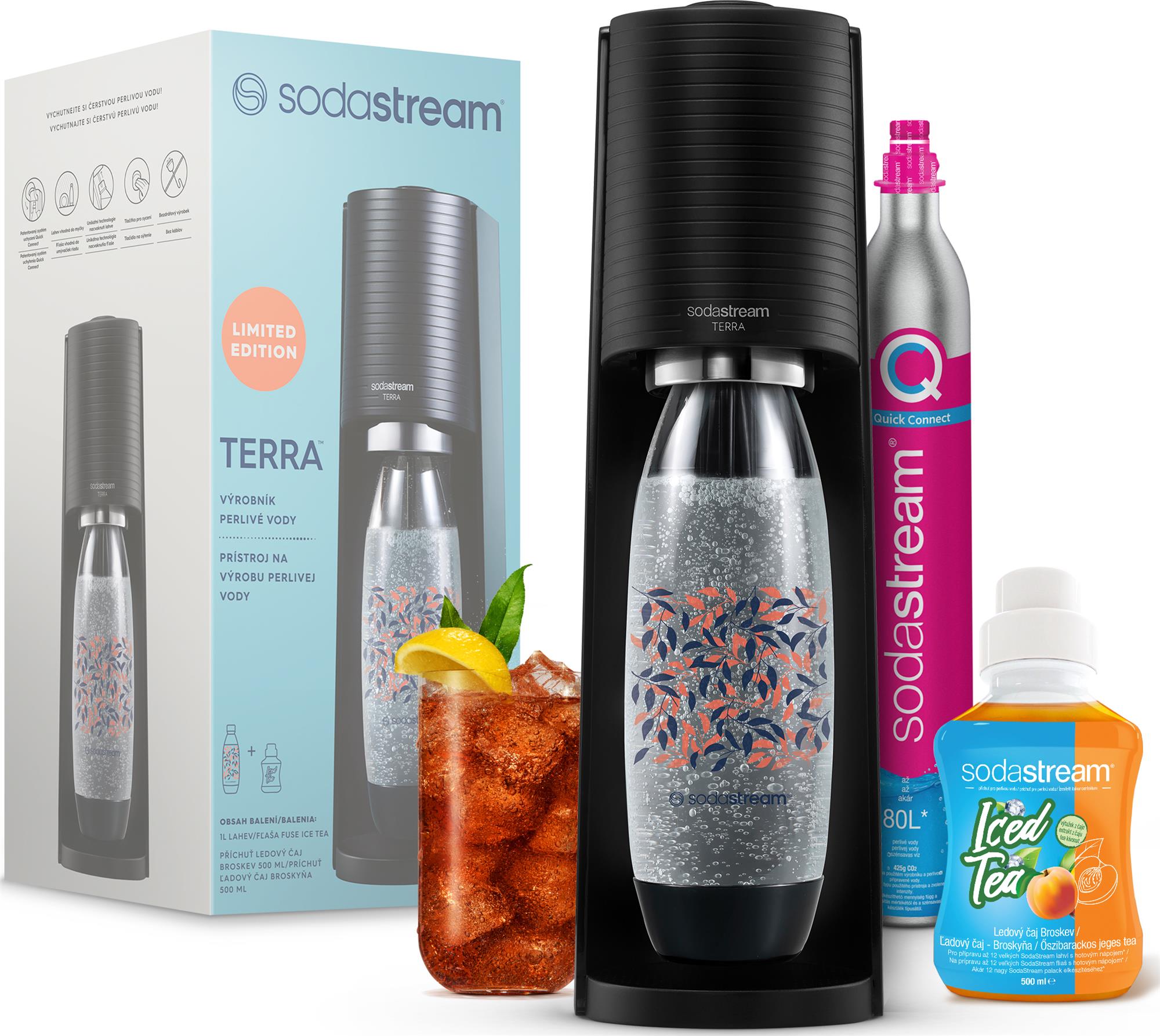 Sada výrobníkov perlivej vody SodaStream TERRA Black Ice Tea MegaPack