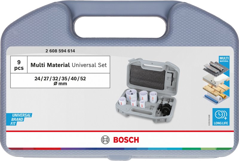 Sada závitových dierovačov BOSCH na rôzne materiály, 24; 27; 32; 35; 40; 52 × 40 mm (2.608.594.614)