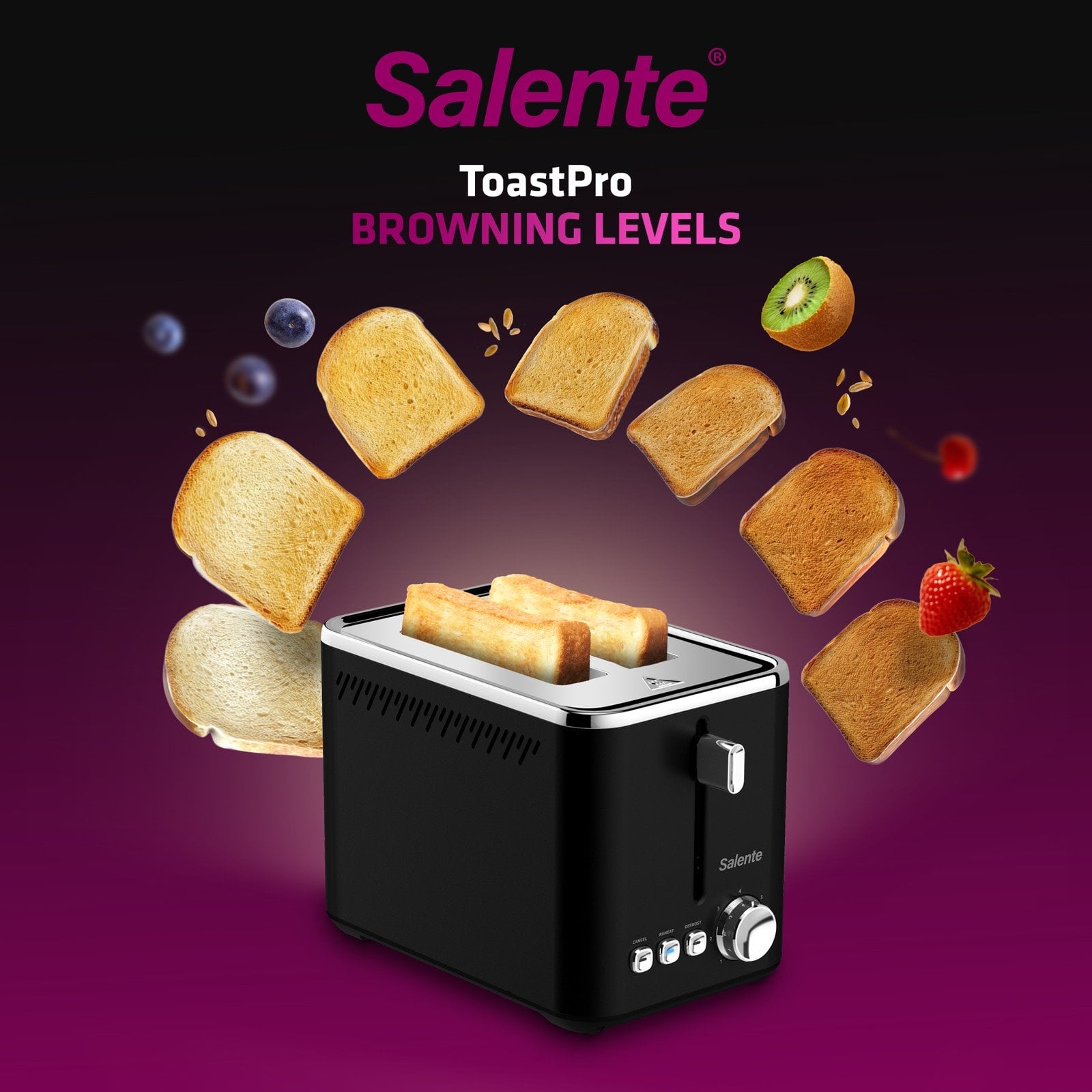 Salente ToastPro, hriankovač, nerezová oceľ, čierny
