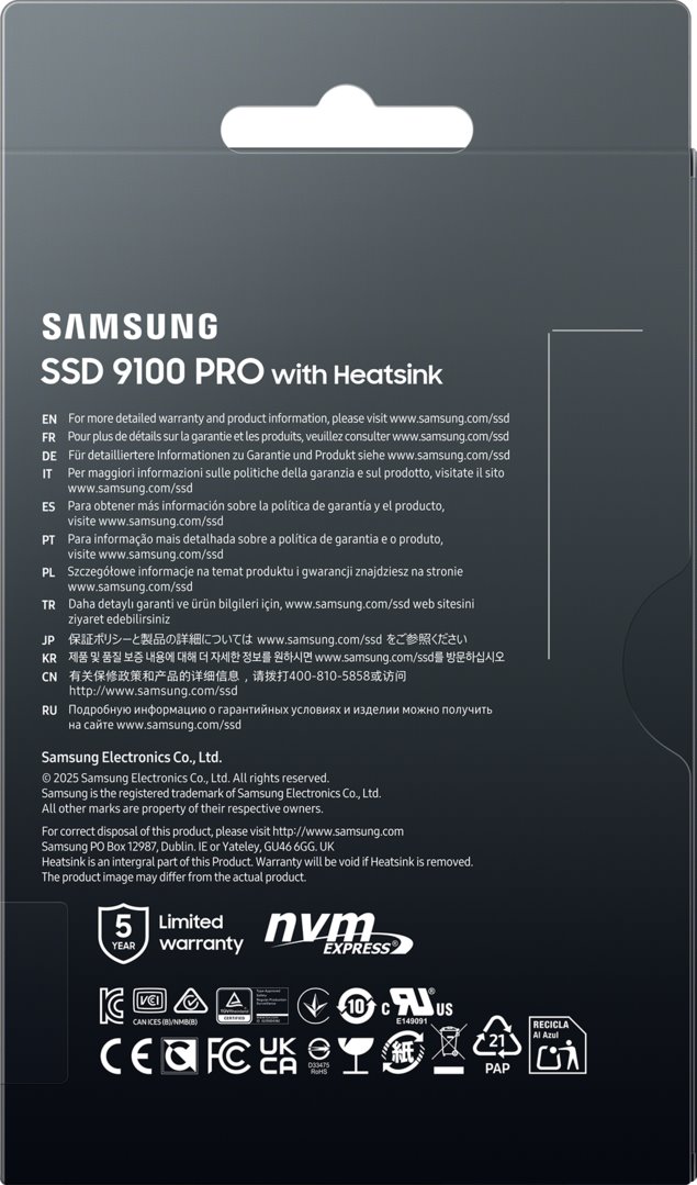 Samsung 9100 PRO 4TB NVMe PCIe 5.0 + chladič