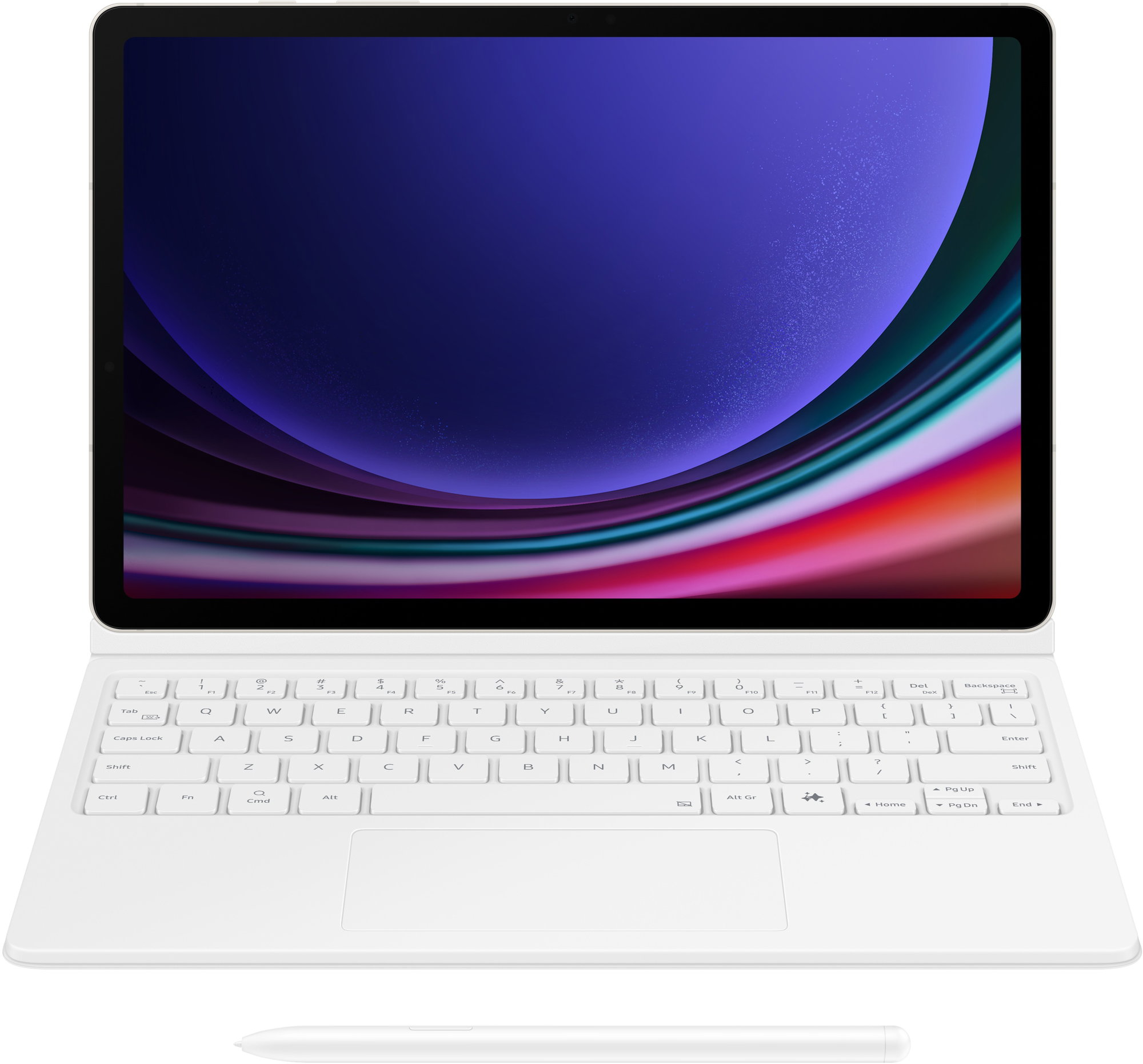 Samsung ochranný kryt s klávesnicí pro Tab S9/S9 FE/S10 FE/S10 Lite - bílý