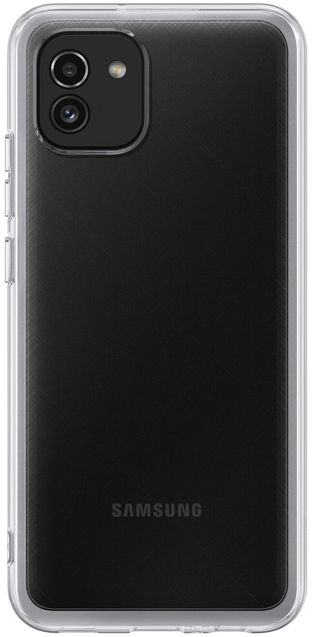 Samsung poloprůhledný zadní EF-QA036T kryt pro Samsung Galaxy A03 transparentní