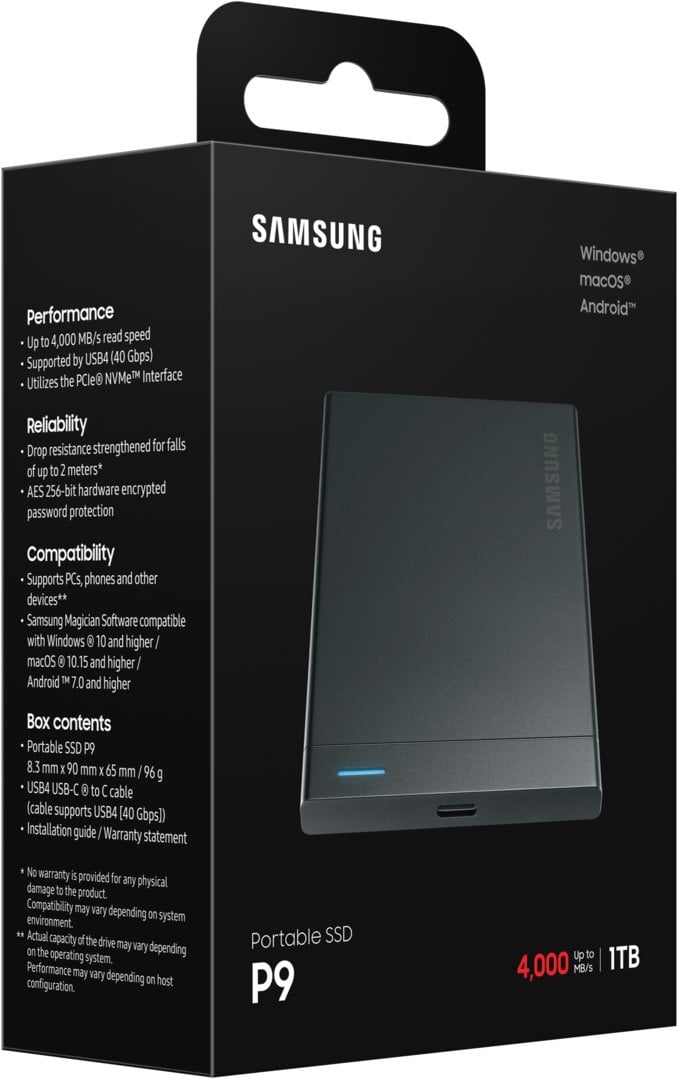 Samsung SSD P9 1 TB čierny