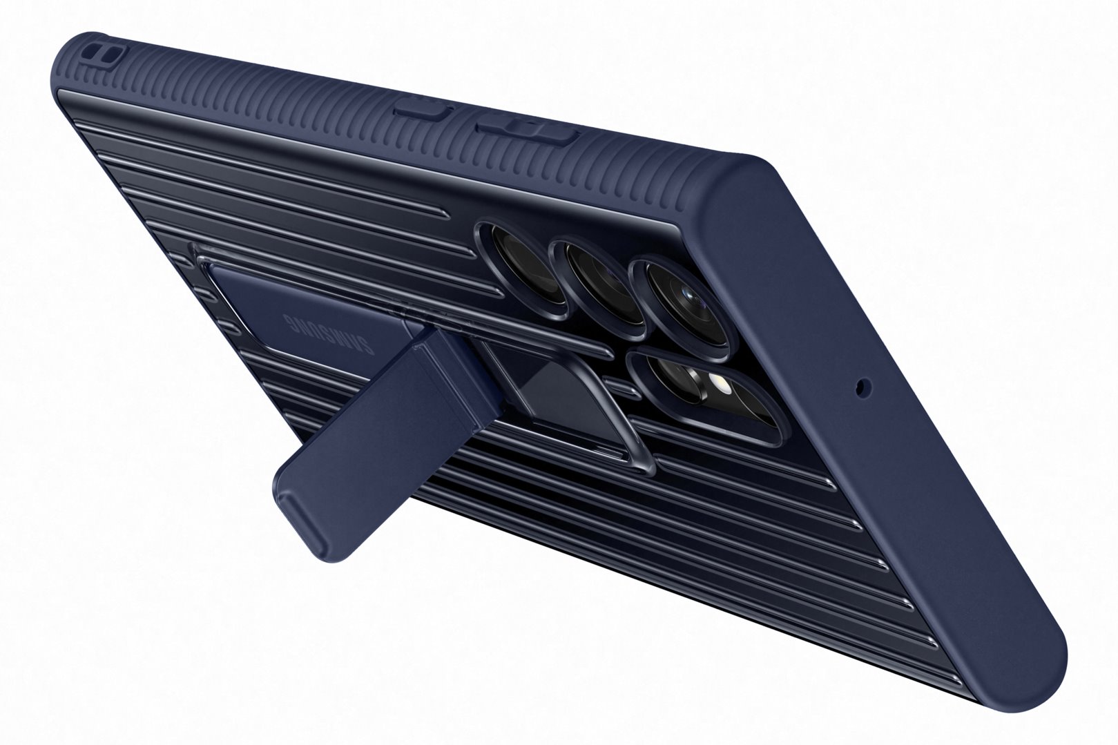 Samsung tvrzený ochranný zadní kryt se stojánkem EF-RS908C pro Galaxy S22 Ultra modrý