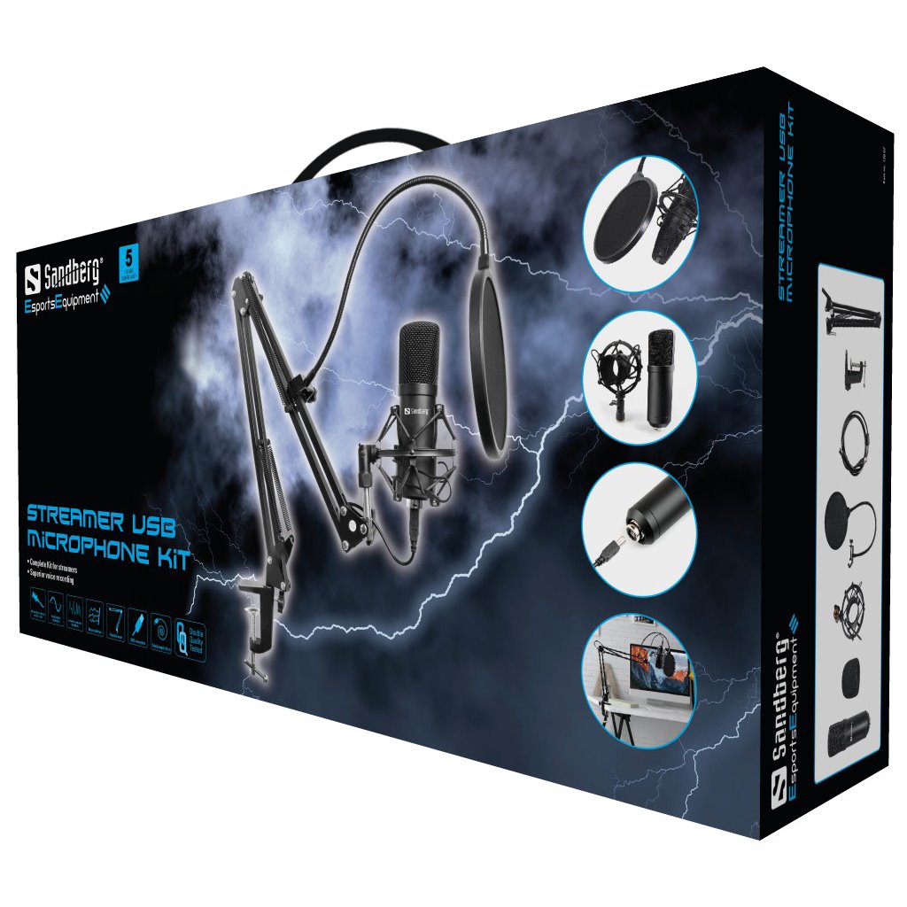 Sandberg Streamer USB Microphone Kit 126-07