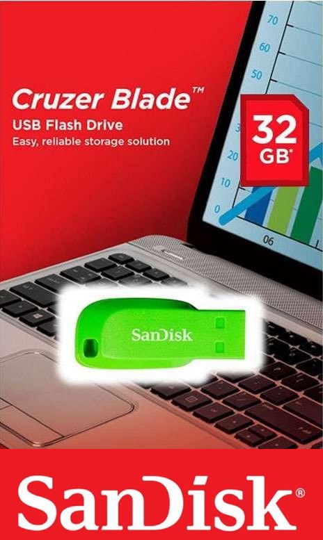 SanDisk Cruzer Blade 32GB USB 2.0 Electric Green