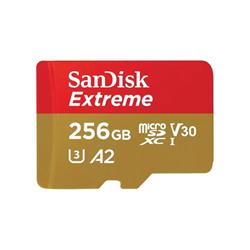 SanDisk Extreme microSDXC 256GB 190MB/s UHS-I U3 Class 10 + Adaptér