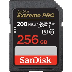 SanDisk Extreme Pro SDXC 256GB 200 MB/s C10 V30 UHS-I U3