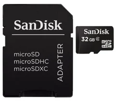 SanDisk microSDHC 32GB Class 4 + adaptér SDSDQB-032G-B35