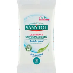 Sanytol dezinfekčné jednorazové čistiace obrúsky antialergické 36ks