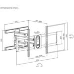 SBOX nástěnný držák 43"-100", naklápěcí a otočný,nosnost až 60kg, černá (PLB-8148)