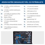 Scheppach Hliníkový kufr s náradím, 141 dielov TB 200