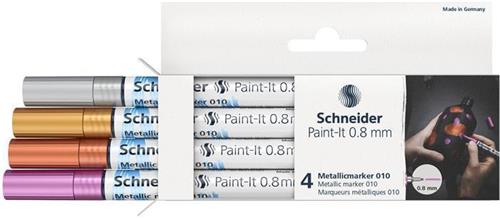 SCHNEIDER Akrylový popisovač "Paint-It 010", 4 různé barvy sada, 0,8 mm ML01011501