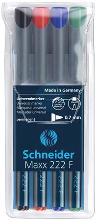 SCHNEIDER Permanentní popisovač "Maxx 222 F", 4 barvy, 0,7mm, OHP