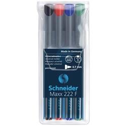 SCHNEIDER Permanentní popisovač "Maxx 222 F", 4 barvy, 0,7mm, OHP