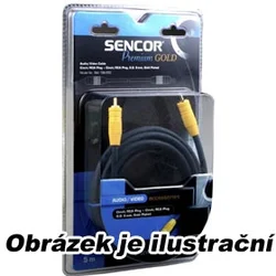 SENCOR 2x Cinch/RCA konektor - 2x Cinch/RCA konektor, pozlacený, délka 2,5 m