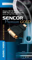 SENCOR Adaptér DVI 18+1pin zásuvka/F - HDMI 19pin konektor/M, pozlacený