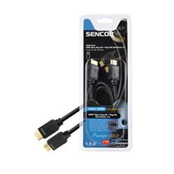 Sencor HDMI 19pin,  v1.4,  konektor/M - konektor/M, pozlacený, délka 1,5m , HEC,ARC