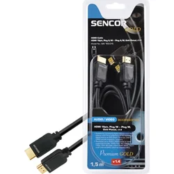 Sencor HDMI 19pin, v1.4, konektor/M - konektor/M, pozlacený, délka 1,5m , HEC,ARC