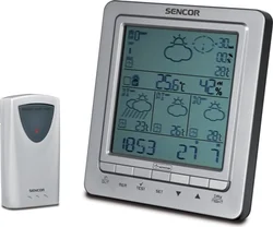 SENCOR Meteostanice SWS 100, předpověď počasí, vlhkost, hodiny, venkovní čidlo