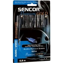 Sencor Optický kabel, Toslink konektor - Toslink konektor, pozlacený, průměr 5 mm, délka 1,5 m