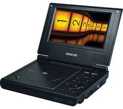 SENCOR Přenosný LCD DVD přehrávač SPV 2708, 7" (18 cm),DivX, XviD, MPEG4, DVD.R/RW, USB, DO