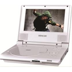SENCOR Přenosný LCD DVD přehrávač SPV 2714, bílá, 7" (18 cm),DivX, XviD, MPEG4, DVD.R/RW, USB, DO