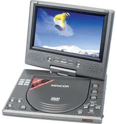 SENCOR Přenosný LCD DVD přehrávač SPV 7707T, 7" s LED podsvícením