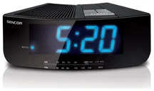 SENCOR Radiobudík SRC 107 B, velký LCD displej (nastavení jasu), funkce sleep, opakované buzení, AM/FM rádio