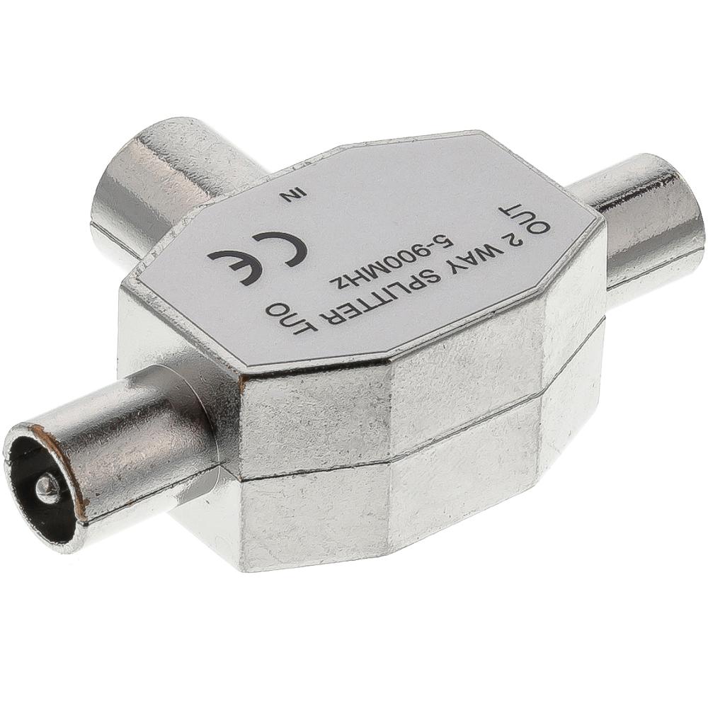 Sencor SAV 125-000 Koaxiálny dvojcestný rozdeľovač, TV (1F-2M), nikel