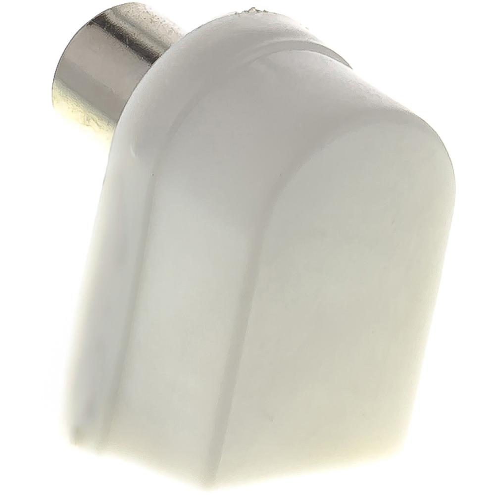 Sencor SAV 127-000 Koaxiálny konektor - zásuvka, kolmý, biely plast - nikel