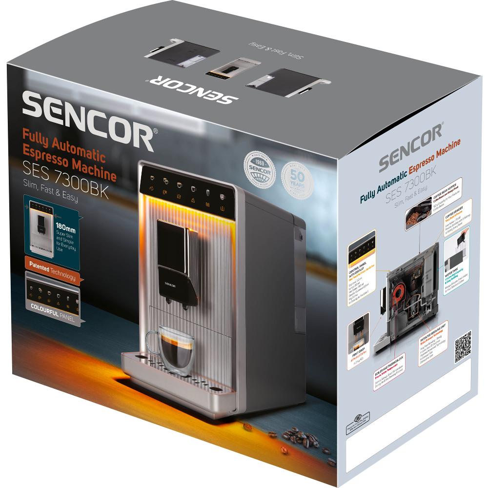 Sencor SES 7300BK Automatické espresso, nerezová oceľ