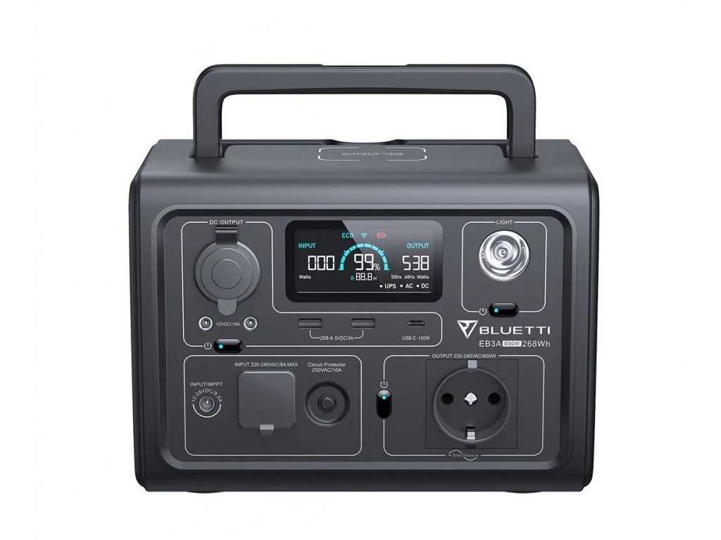 Set bateriový generátor BLUETTI EB3A a solární panel Viking LVP200