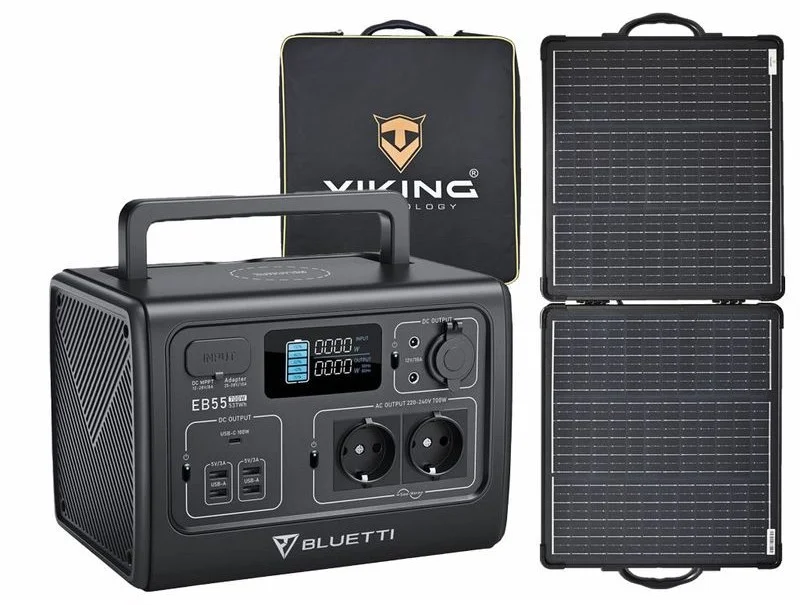 Set bateriový generátor BLUETTI EB55 a solární panel Viking LVP80