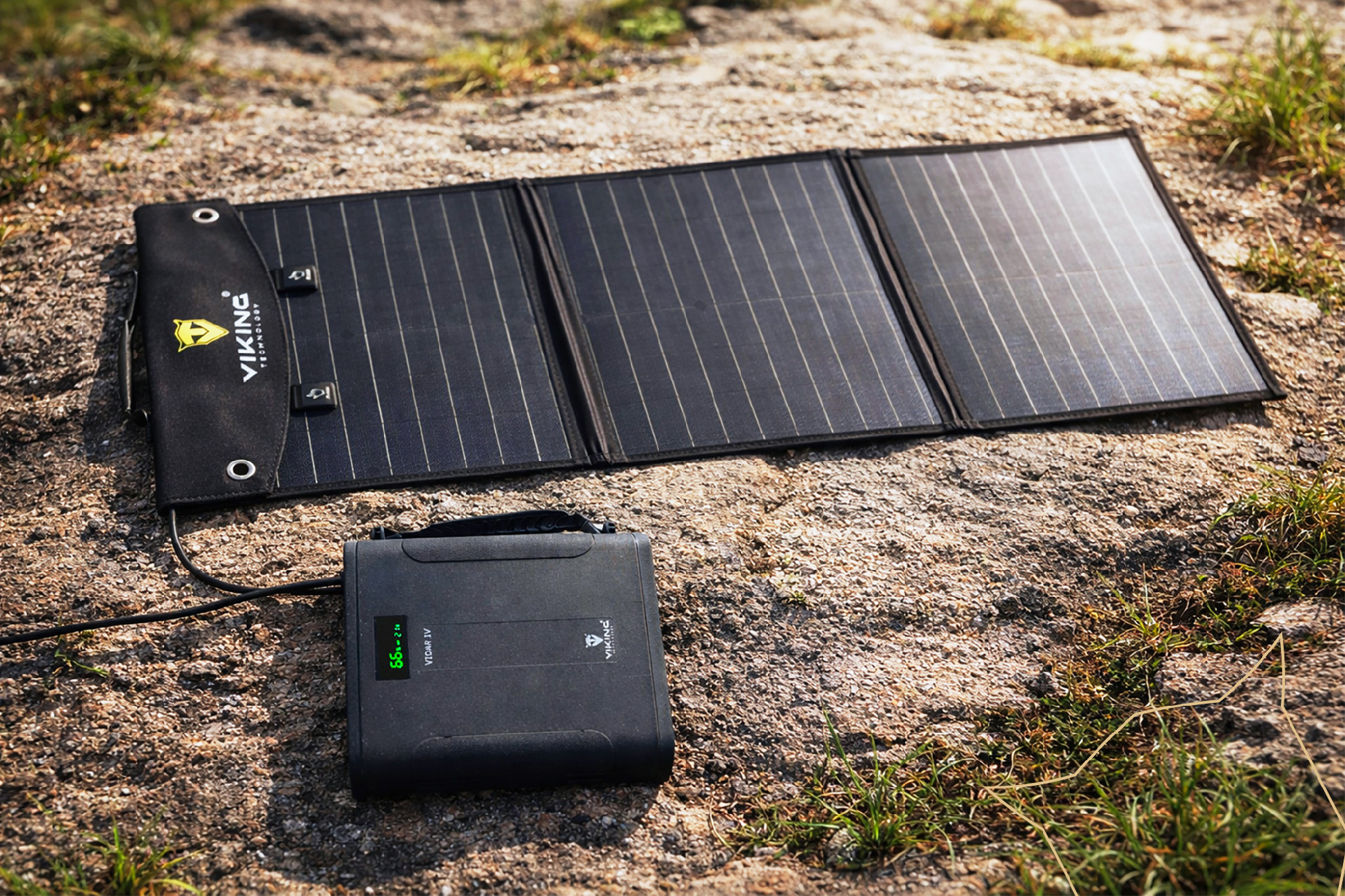 Set powerbanka Viking VIDAR IV a solární panel Viking L60 PD