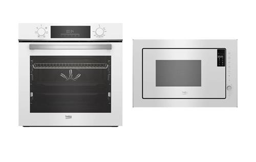 Set vstavanej rúry Beko BBIE18300W a vstavanej mikrovlnnej rúry Beko BMGB25333WG