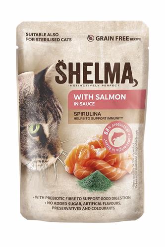 SHELMA Cat losos se spirulinou v omáčce, kapsička 85 g