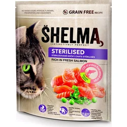 SHELMA Cat Sterilised Salmon GF 750 g granule pro kastrované kočky