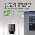 Sieťová nabíjačka AXAGON ACU-PQ67D GaN 67 W, USB-A + USB-C, PD3.0/PPS/QC4+/SFC2.0/Apple, LCD displej