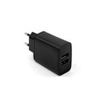 Sieťová nabíjačka FIXED s výstupom 2xUSB, 15W Smart Rapid Charge, čierna