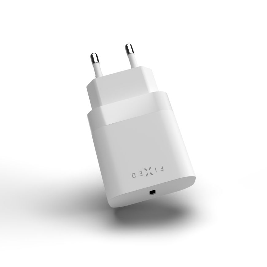 Sieťová nabíjačka FIXED s výstupom USB-C a podporou PD, 20 W, biela