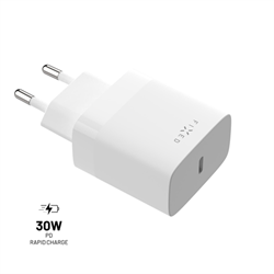 Sieťová nabíjačka FIXED s výstupom USB-C a podporou PD, 30 W, biela