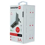 Swissten adaptér Smart IC 2× USB 3A + Micro USB kabel, bílý  