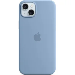 Silikónové puzdro Apple iPhone 15 Plus s MagSafe - Zimná modrá