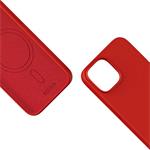 Silikónové puzdro Epico Mag+ pre iPhone 15 Plus - kompatibilné s MagSafe - tmavočervené
