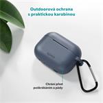 Silikónové puzdro Epico s karabínou | AirPods Pro 3 | modro-šedé | bezpečnostná karabína