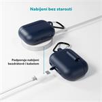 Silikónové puzdro Epico s karabínou | AirPods Pro 3 | tmavomodré | bezpečnostná karabína